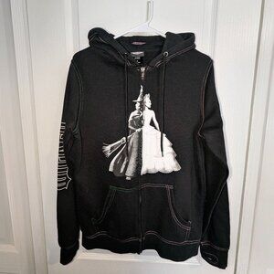 Unisex Hot Topic Wicked the movie split Elphaba/Glinda thumb-hole Hoodie sweater